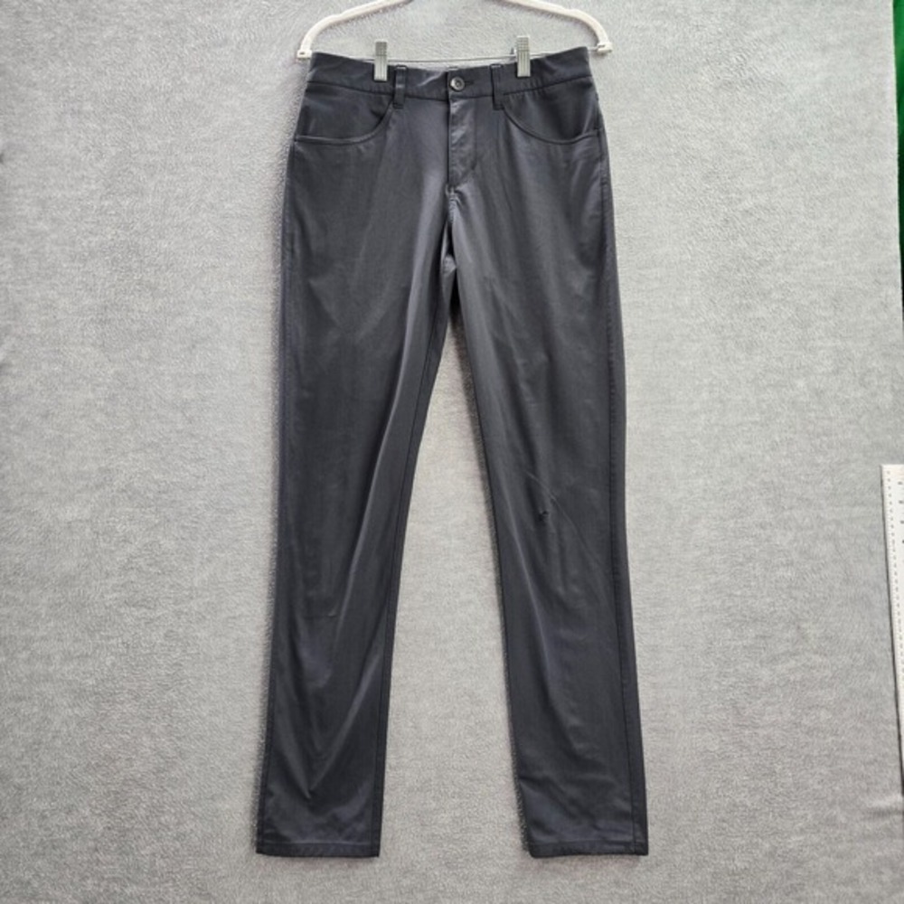 Vuori Men Pants 28 Gray Meta Pant Athletic Slim Fit Tapered Leg 4 Way Stretch